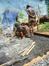 
Du sel et des hommes : approches ethnoarchéologiques. La Nouvelle-Guinée. Après combustion, les ...